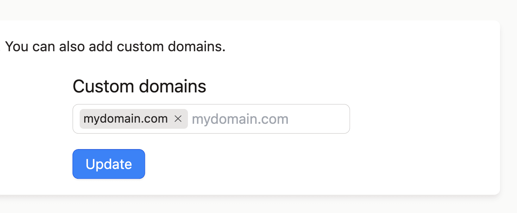 Custom domains